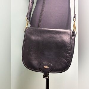 ROOTS 100% Genuine Leather Saddle Bag – Classic Brown